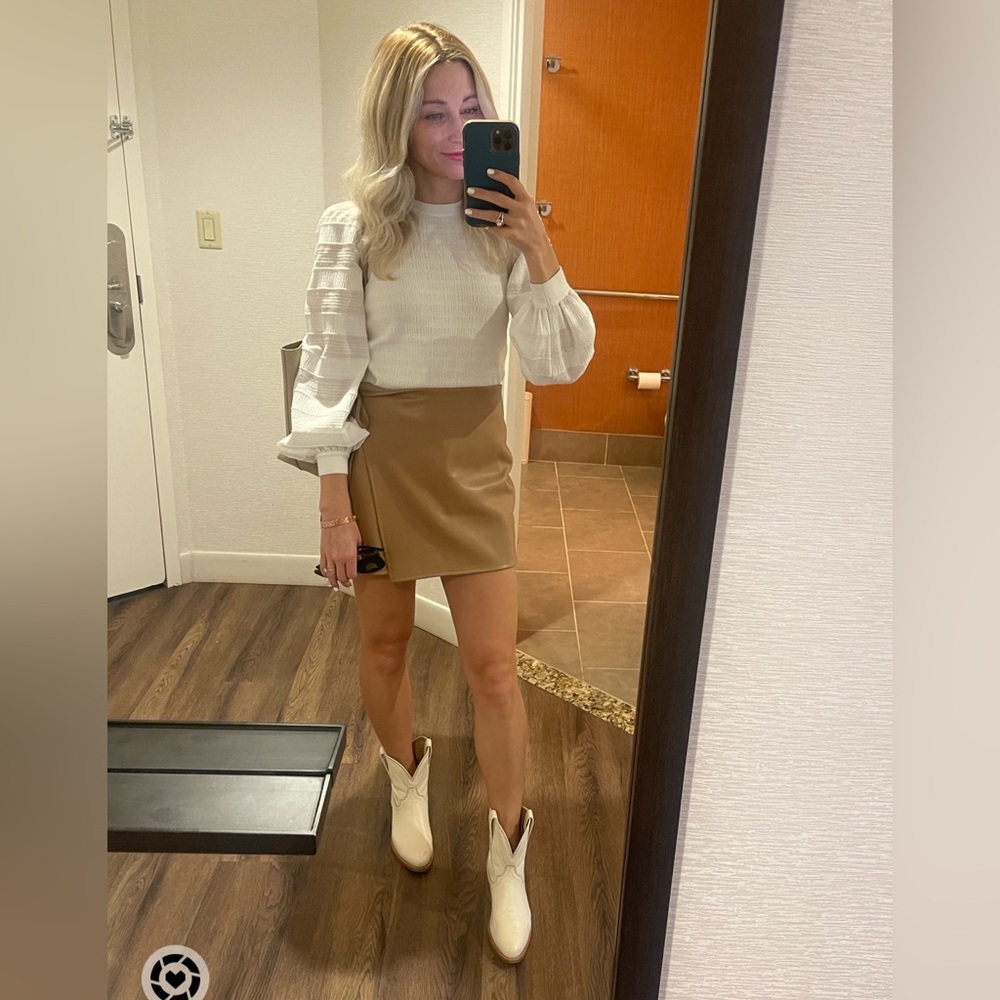 Leather skort